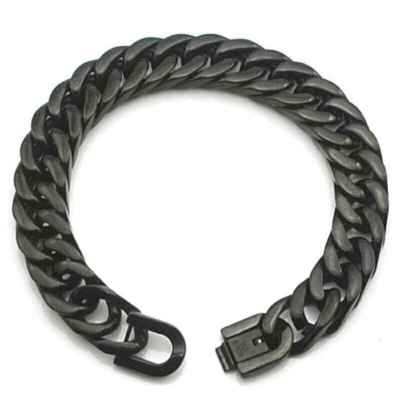 GELANG RANTAI TITANIUM HITAM BAGUS KUALITAS IMPORT GELANG PRIA_WANITA-GELANG RANTAI TITANIUM BLACK