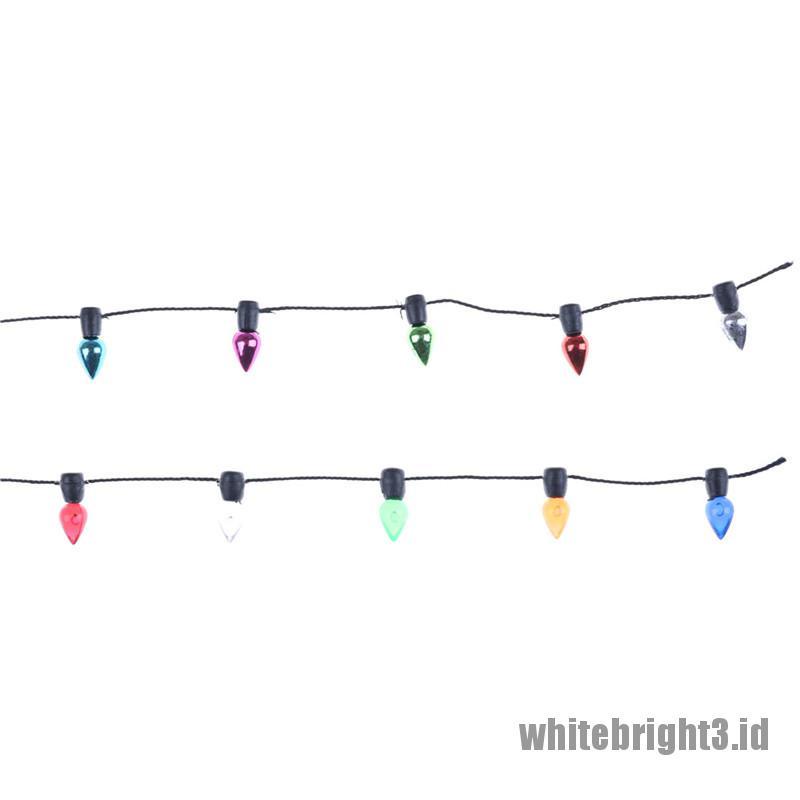 {white3} 0.5m 1/12 Dollhouse Miniature A String of multi-coloured plastic Christmas lights