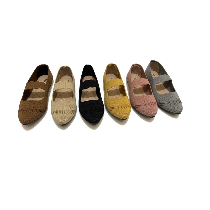 Sepatu Flat Shoes Upper Rajut Import LC-14