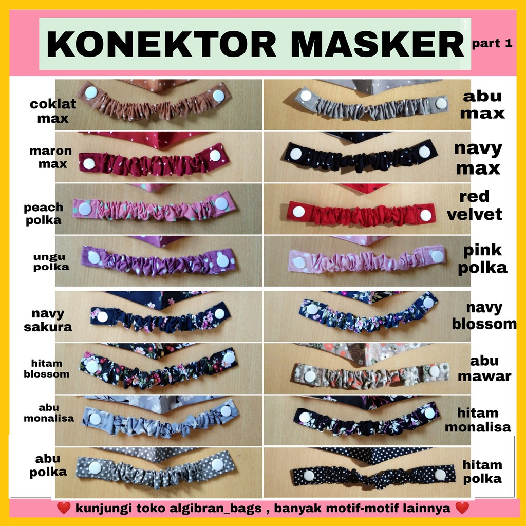 konektor masker hijab motif/pengait masker/tali masker/part 2