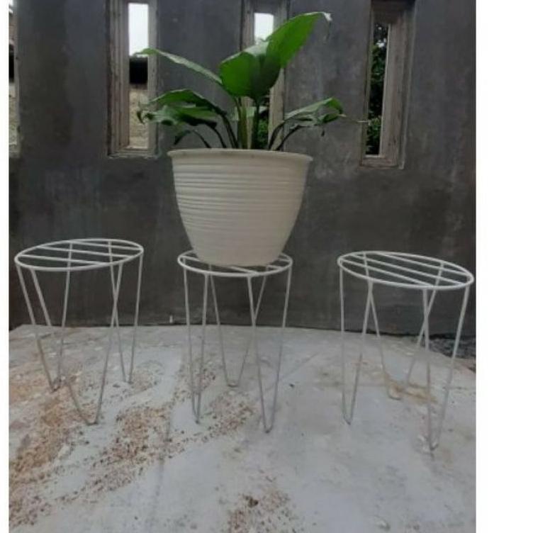 "DE.25Au22ᶜ" RAK BUNGA..... STANDING POT BESI LINGKARAN 25cm TEMPAT POT BUNGA tatakan pot bunga cant