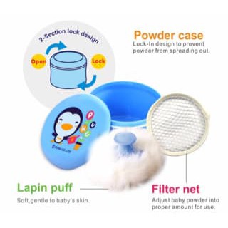 PUKU Powder Puff with Case -  Puff + Tempat Bedak Bayi - BPA FREE