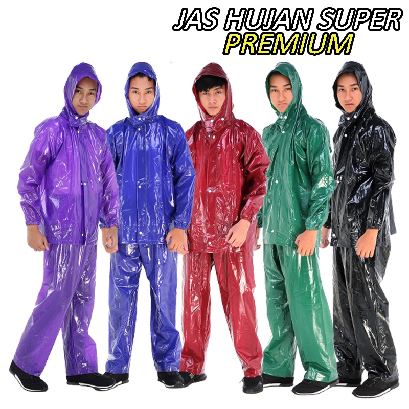 JAS HUJAN SETELAN JAKET DAN CELANA Pria Wanita Raincoat Original Anti Rembes BEST QUALITY Jas Hujan Jaket Celana / Mantel Hujan Jas Hujan Dewasa Anti Robek / Lentur Tebal PREMIUM Jas Hujan Berkendara Sepeda Motor