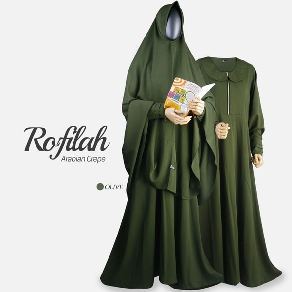 Setelan Gamis Rofilah Khimar dan Cadar Jubahakhwat by Jubah Akhwat