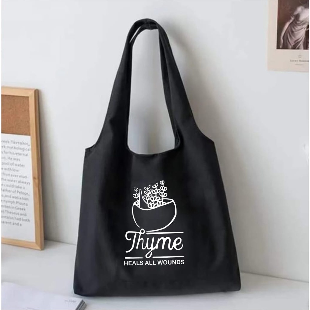 Tote bag model terbaru korean bahan serat kanvas (Toko Uci)8