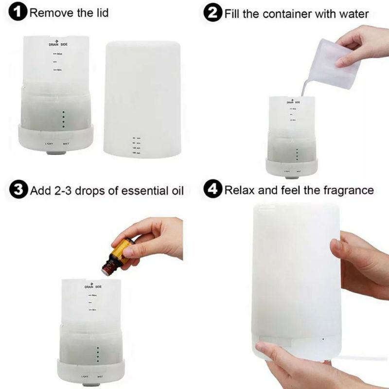 DIFFUSER HUMIDIFIER AROMATHERAPY PENGHARUM PELEMBAB RUANGAN 125ML FREE ESSENTIAL OIL