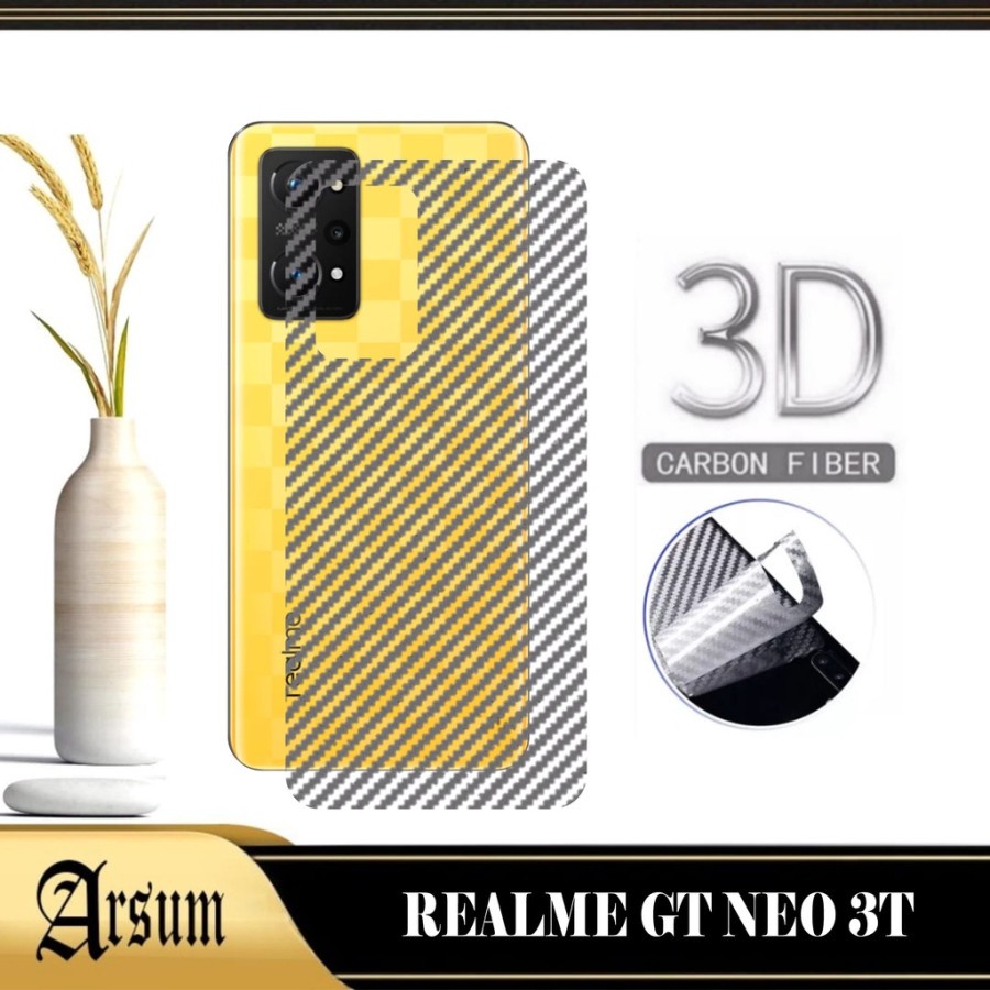 REALME GT NEO 3 GT NEO 3T ANTI GORES BELAKANG SKIN KARBON, GARSKIN CARBON ANTI JAMUR TRANSPARAN PELINDUNG BELAKANG REALME GT NEO 3T