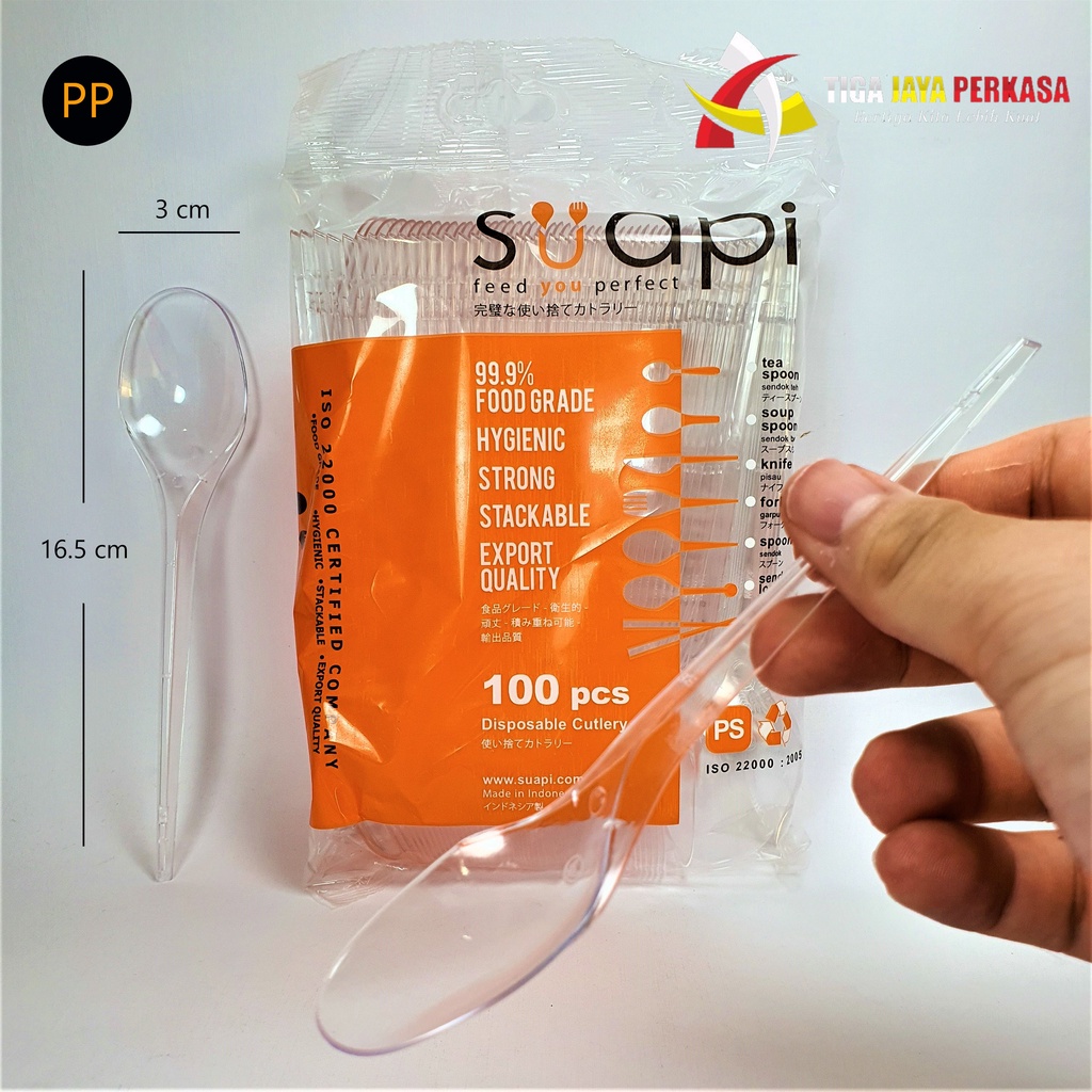Sendok Suapi Trans / Sendok Makan Suapi / Sendok Plastik Suapi.100 Pcs