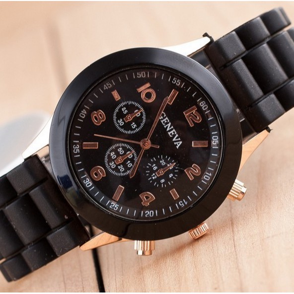 (COD)Dikirim Dari Jakarta - BAYAR DITEMPAT Jam Tangan Geneva Unisex Rubber Jam Fashion Murah-7
