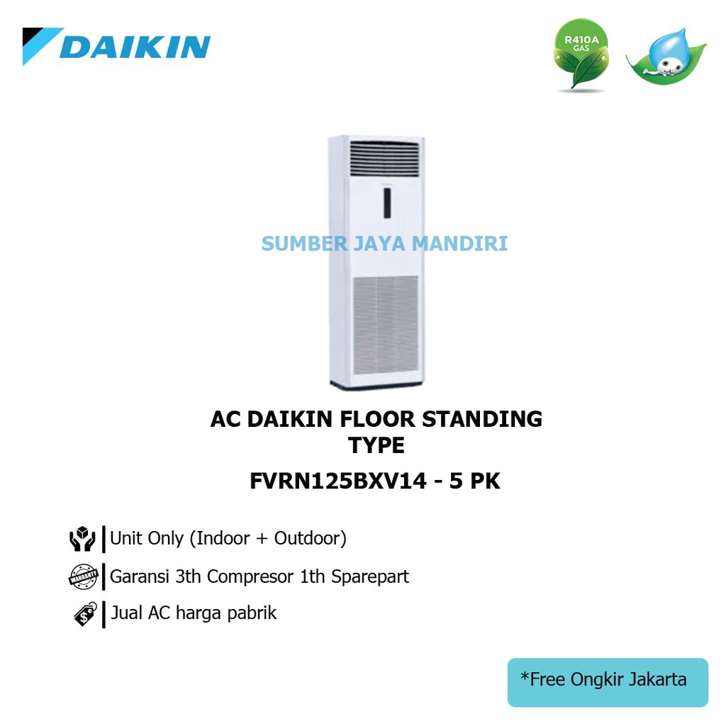 AC DAIKIN FLOOR STANDING 5PK FVRN 125BXV14 WIRELES