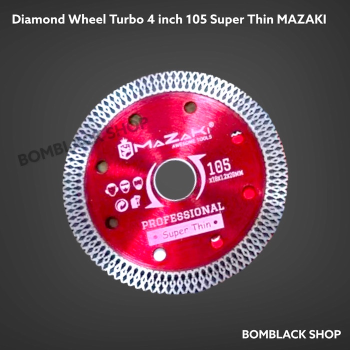 MAZAKI Mata Pisau Potong 4 inch Granit Keramik Marmer Turbo 105 MERAH