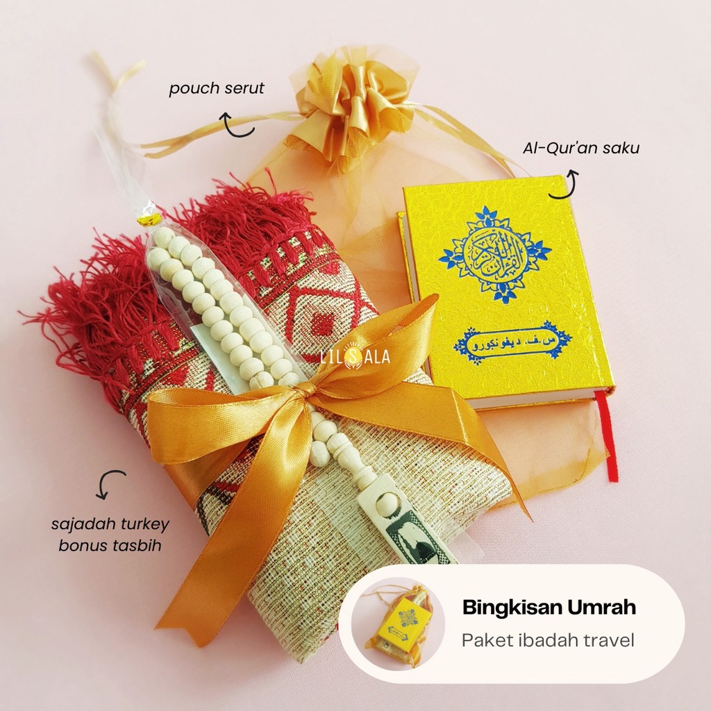 [TRQ] Parcel Sajadah Dewasa Turki TR Tile + Quran + Tasbih Kayu Souvenir Haji Umrah Umroh Tahlilan Bingkisan