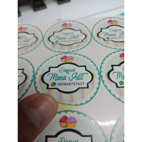 Cetak Sticker Label Bulat Stiker Makanan Kemasan Botol Minuman Proses 1 Hari Jadi-1