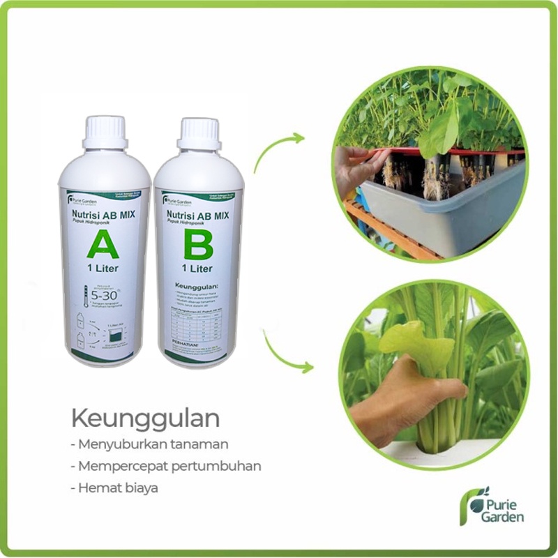 Pupuk Nutrisi AB Mix Sayuran Daun Cair 1 Liter Pekat PG KDR