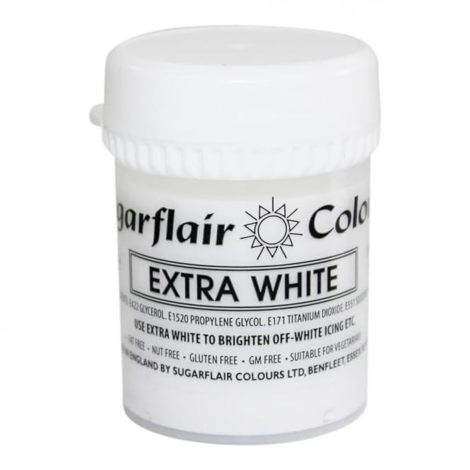 

Sugarflair Maximum Concentrated Paste Colours - Extra White pewarna putih