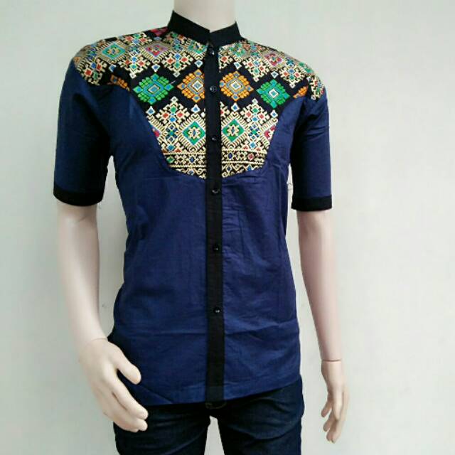 KOKO BATIK || KOKO KOMBINASI BATIK PRADA Y303 || BATIK DINARTA || KOKO MURAH || BATIK PEKALONGAN