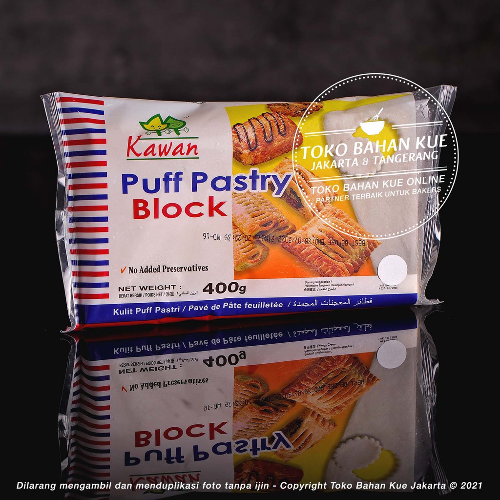 Jual Kawan Puff Pastry Frozen Dough Block 400gr Adonan Roti Beku Blok