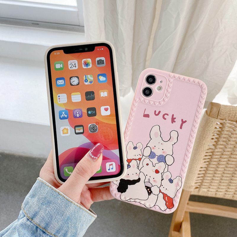 Happy Bear Mirror Soft Case OPPO A1K Realme C11 C20 C20A C2 C15 C12 Narzo 20 C25 C21 C21Y 5 5S 5i C3 Casing VIVO V20 Pro Y21 Y21S Y33S Y51 V21 V20 SE Y51A Xiaomi Redmi Redmi 9A 9C Note 8 Pro