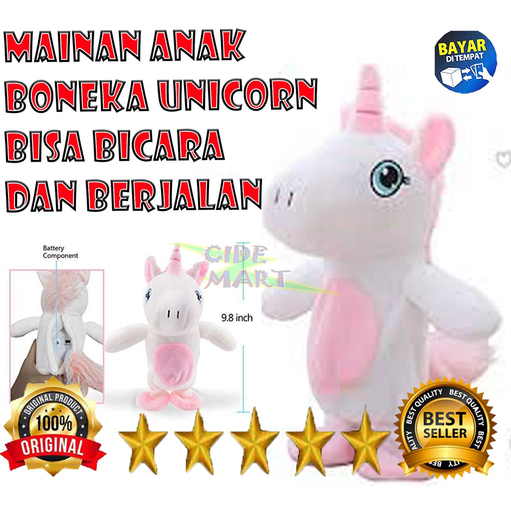 [TERMURAH] BONEKA BISA BICARA / TALKING UNICORN / BONEKA TALKING HAMSTER