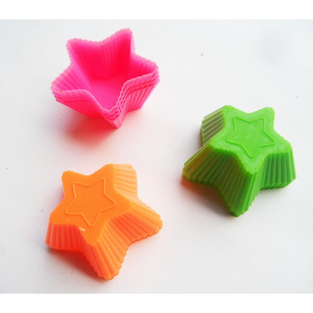 12Pcs Cetakan Bolu kukus Puding Bentuk Bintang