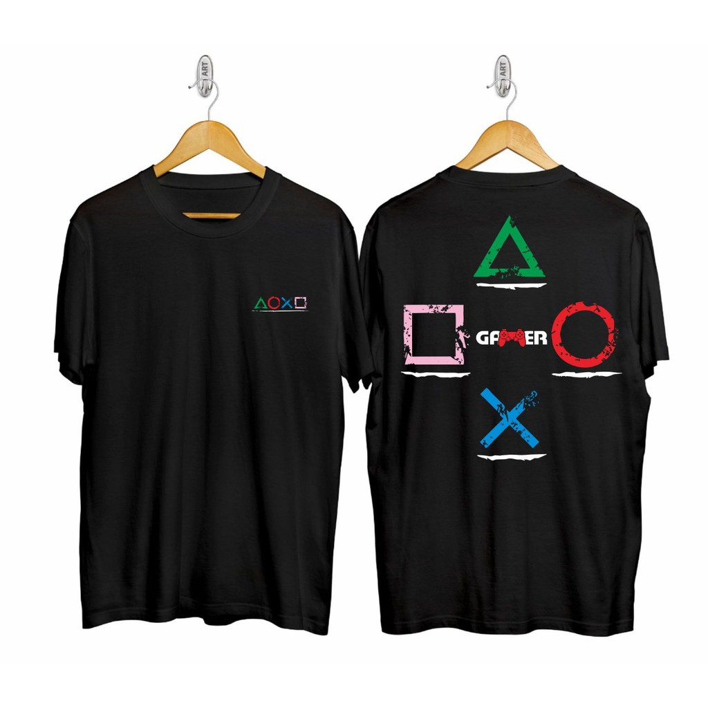 Kaos murah Kaos distro murah baju  distro pria t-shirt murah combed30s GAMER HITAM