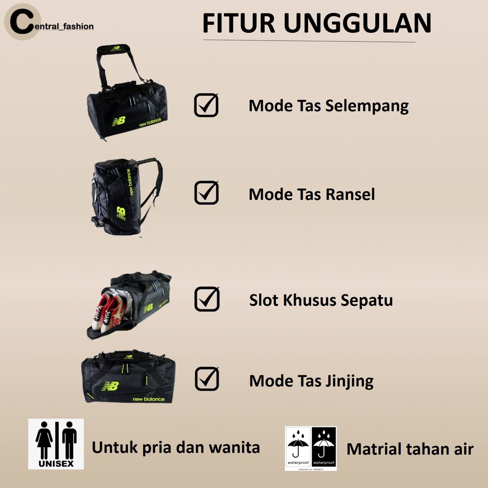 TAS OLAHRAGA FITNES TRAVEL BAJU JINJING DUFFLE GYM RANSEL PAKAIAN DUFFEL BAG TRAVEL PRIA TRAVELBAG