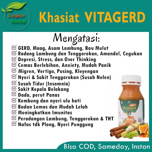 Madu VITAGERD Herbal GERD dan Asam Lambung Original Asli Ori