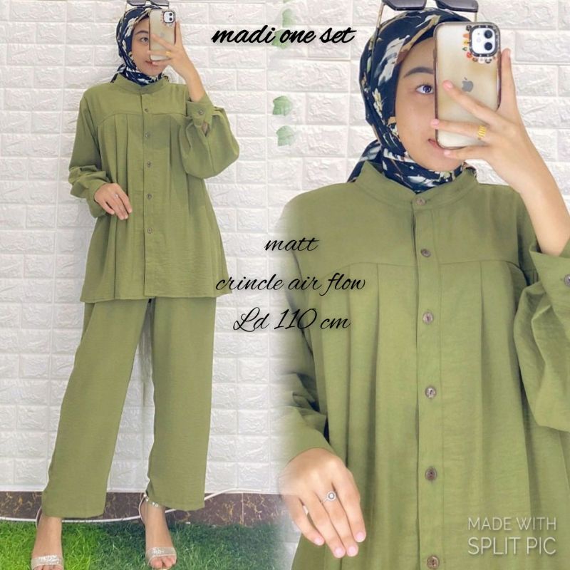 SET WANITA TERBARU MADI CRINCLE AIR FLOW