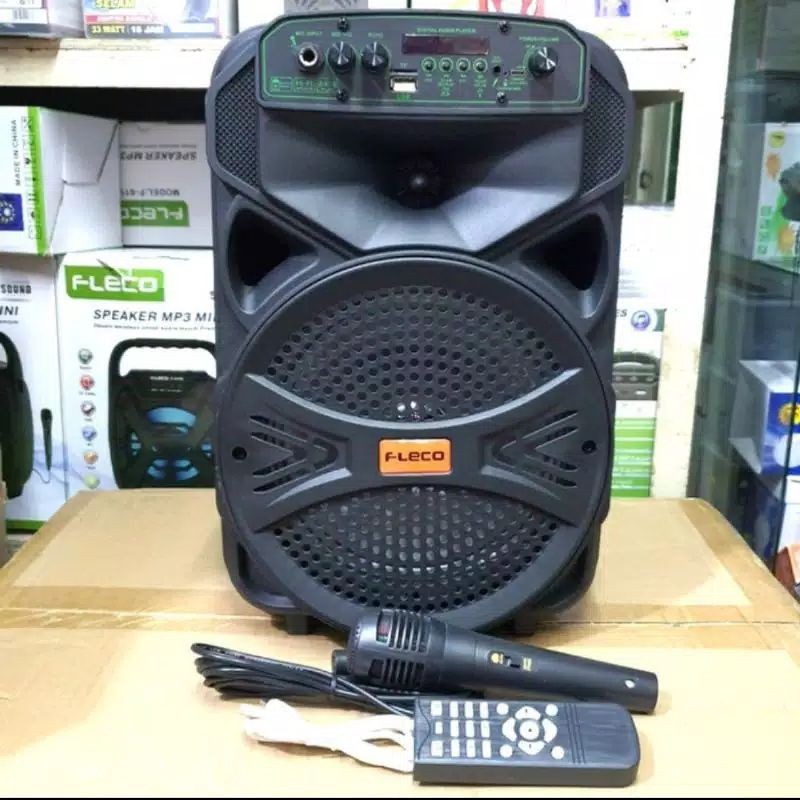 COD Speaker Bluetooth Karaoke Fleco F-6691/Ukuran 8.5 Inch/Free Mic