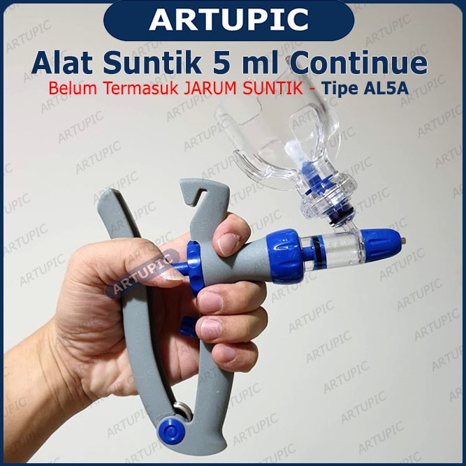 Alat Suntik AL5A injeksi Vaksin Kontinyu Otomatis 5 ml Continuous Syringe Automatic untuk ternak