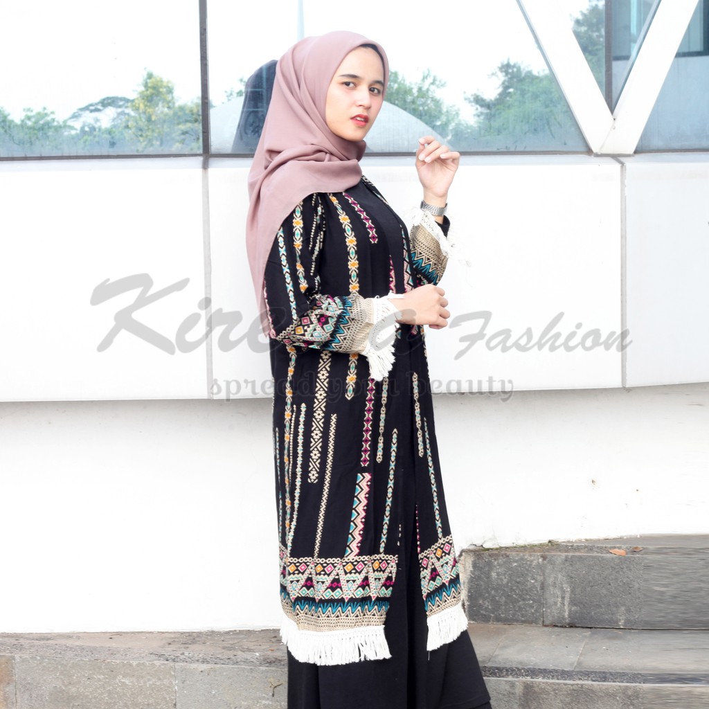 Cardigan Panjang Motif Bohemian Outer Bohemian Panjang | Kireina Fashion