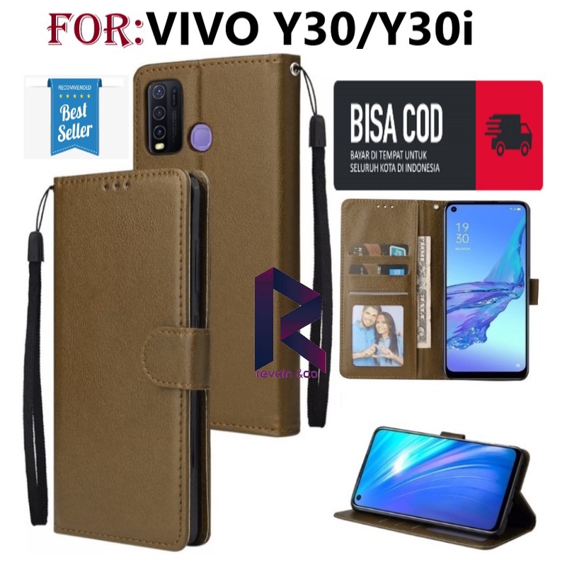 FLIP COVER VIVO Y30/Y30i CASING DOMPET FLIP WALLET LEATHER KULIT PREMIUM SARUNG BUKA TUTUP FLIP CASE VIVO Y30 Y30i