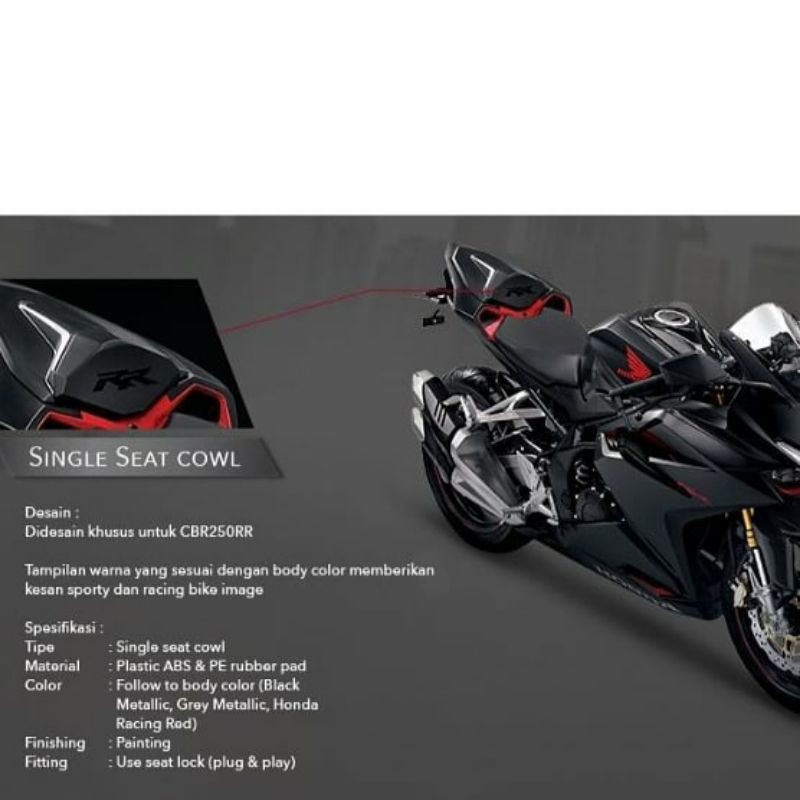 Single seat single cowl honda cbr 250rr original AHM