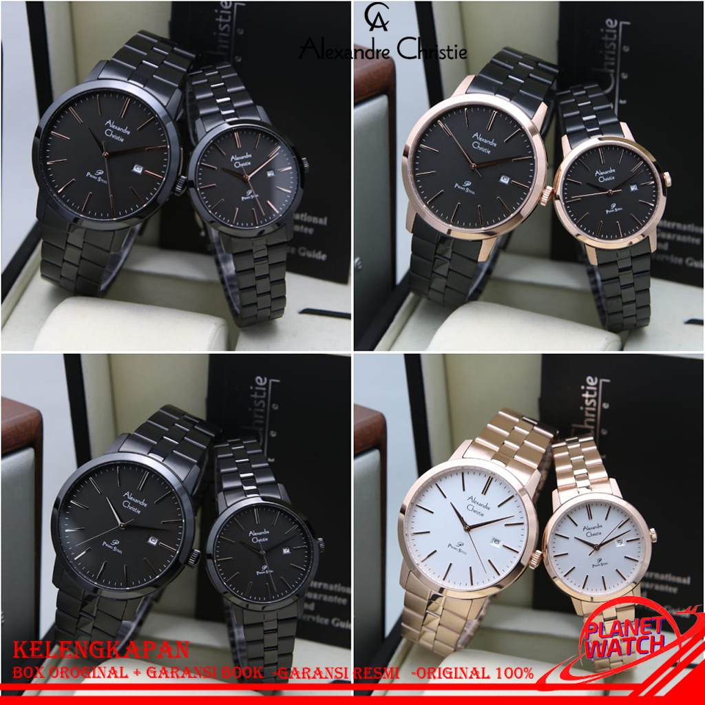 ALEXANDRE CHRISTIE COUPLE ORIGINAL JAM TANGAN ALEXANDRE CHRISTIE COUPLE  AC 1007 SEPASANG
