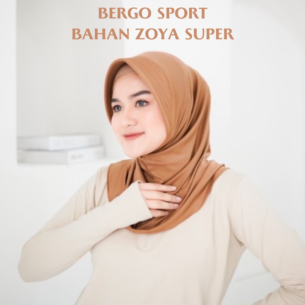 MALAYU HIJAB Kerudung Krudung Hijab Jilbab Bergo Olahraga Sport Sporty Volly Wanita Muslim Bahan Jer
