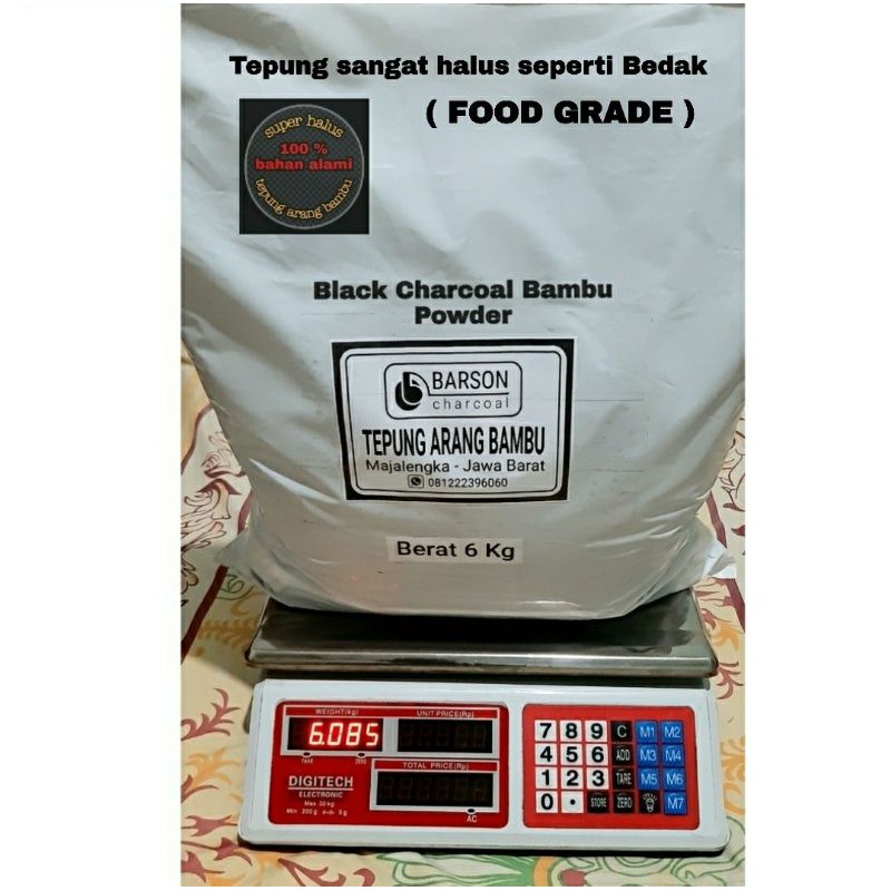 

Halus seperti Bedak ACTIVED CHARCOAL BAMBOO POWDER 6 kg 100% MURNI Arang Bambu ( FOOD GRADE ) Pewarna makanan