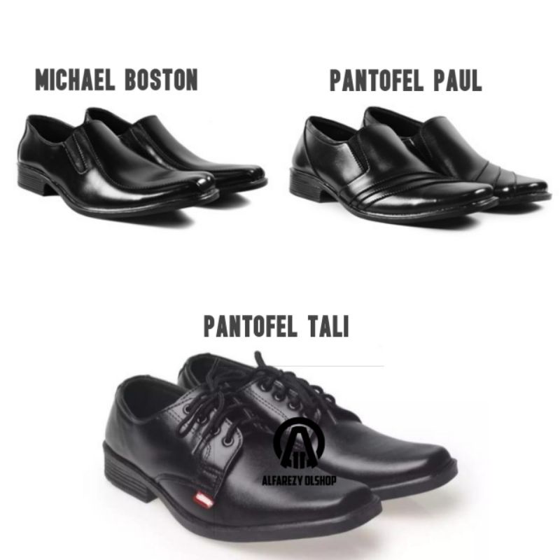 Sepatu pantofel pria - sepatu kerja pantofel pria hitam - sepatu pantofel kerja kulit pria - sepatu kerja kantor pria formal