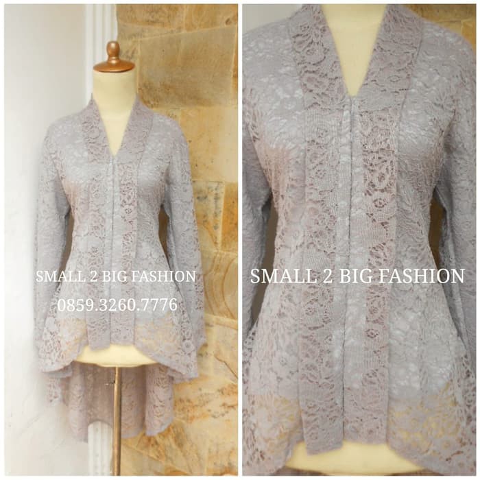 KEBAYA BRUKAT ABU / KEBAYA MUSLIM SILVER / KEBAYA BROKAT PANJANG