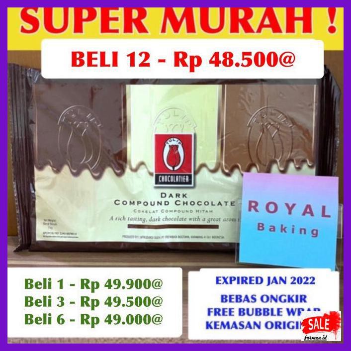 

SAKMACOKLAT- TULIP DARK CHOCOLATE COMPOUND 1 KG -MAKANAN-MINUMAN.