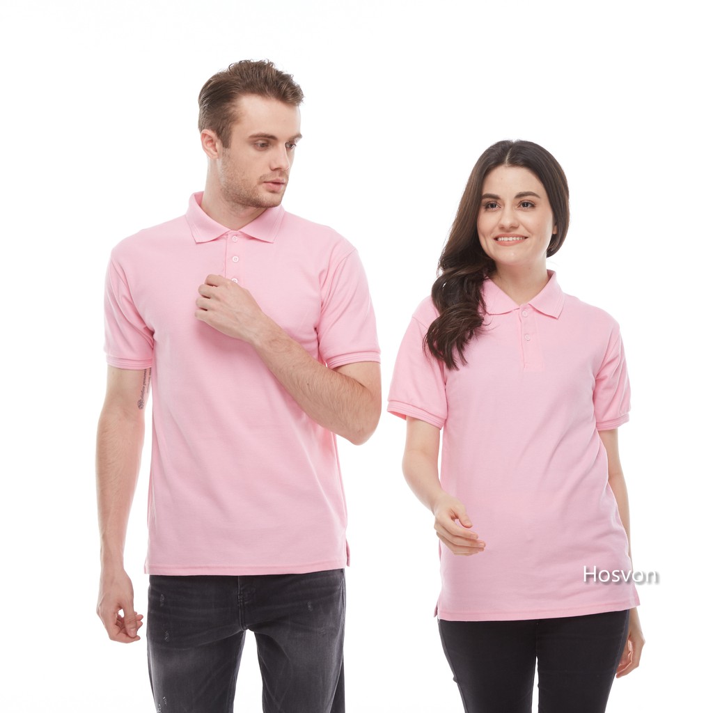 PINK BABY Hosvon Kaos Kerah Wangki COTTON 100% Size S-XXL ( PRIA &amp; WANITA )