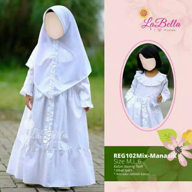 Gamis putih manasik labella
