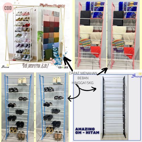 SHENAR Amazing Shoe Rack/ Rak Sepatu Susun 10/ Rak Sepatu/Rak Hijab Rak Serbaguna /Bongkar Pasang