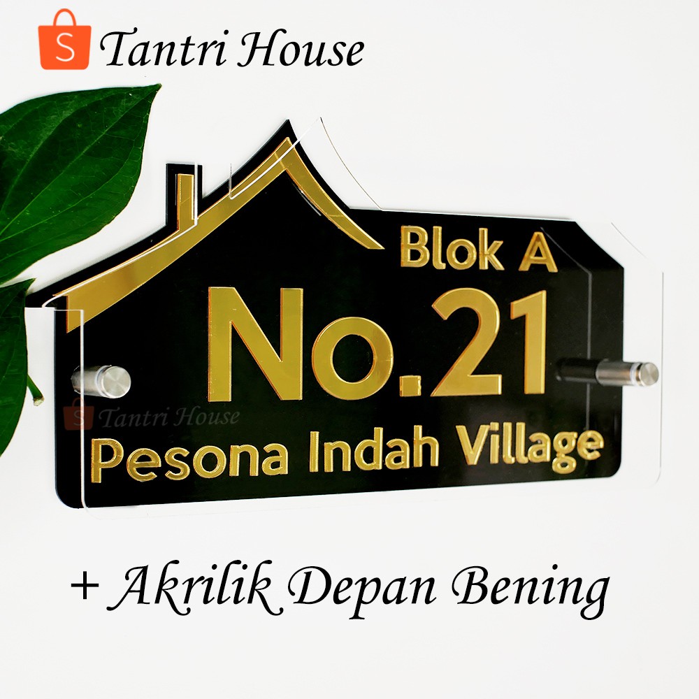 Nomor Rumah Acrylic Minimalis Landscape Papan Hiasan 