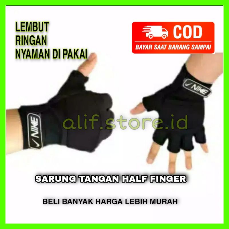 Sarung tangan motor pria half finger cevlar gym fitness nk bikers murah terlaris