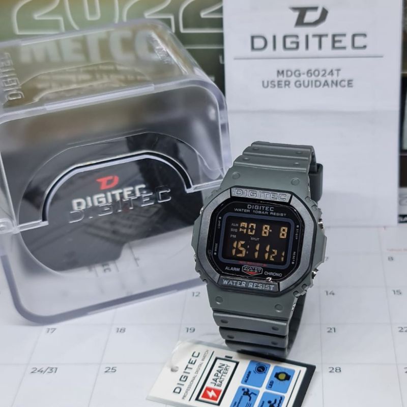 Jam Tangan Pria Fashion Digital DIGITEC DG 6024 Rubber Original