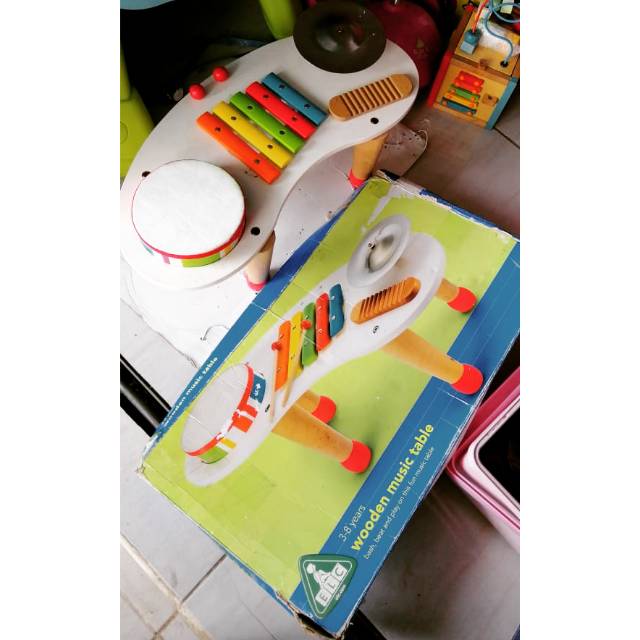 ELC wooden music table Preloved busy table meja bermain