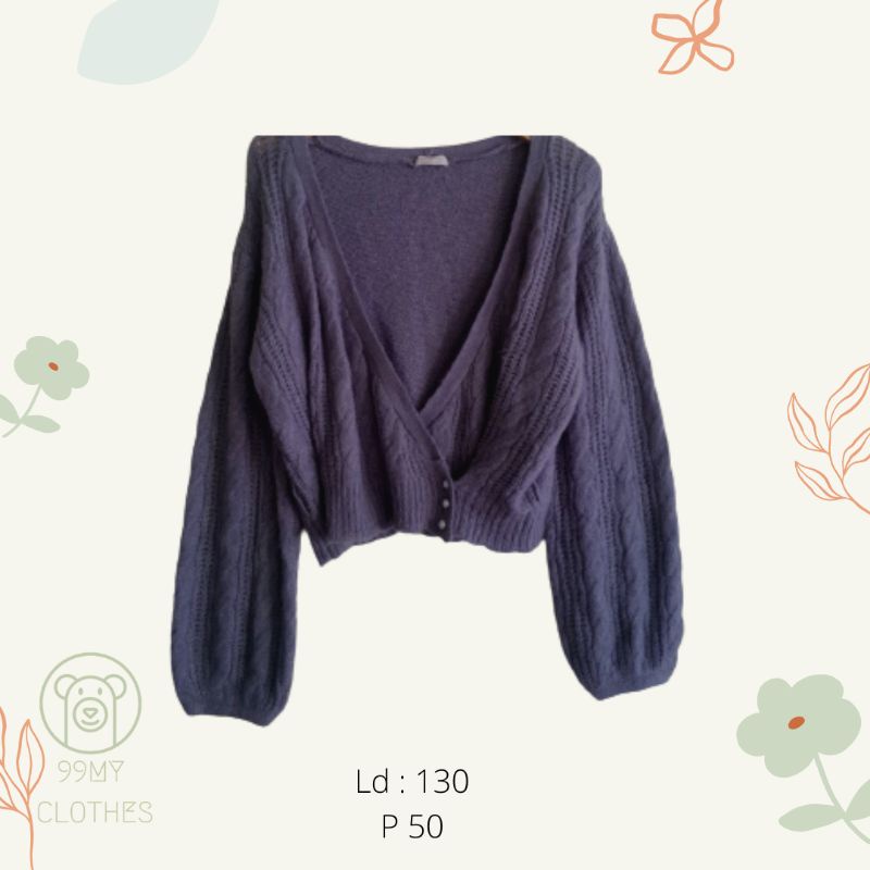 KNITWEAR RAJUT CARDI KEPANG BALON CROP