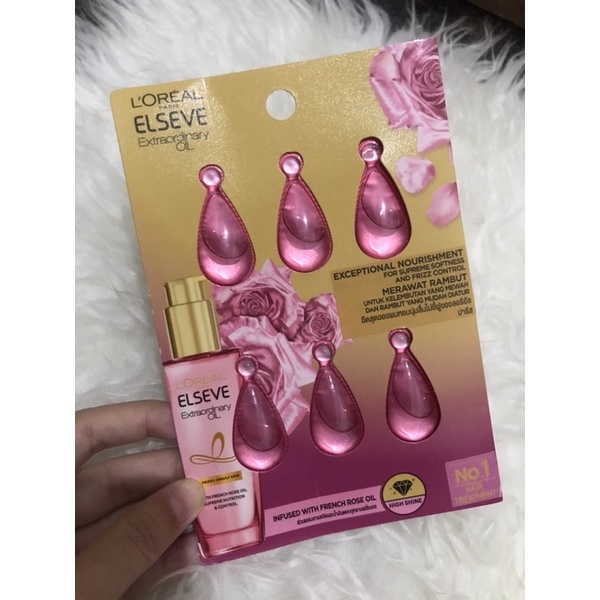 LOREAL ELSEVE EXTRAORDINARY OIL DROPLET pink sachet serum 1ml x 6pcs