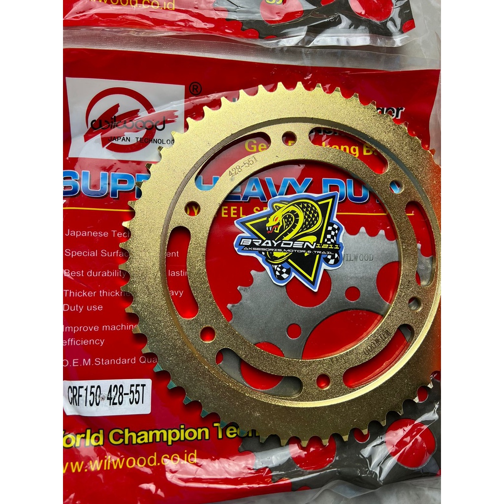 GEAR BELAKANG CRF 46 48 50 52 53 54 55 56/GEAR BELAKANG CRF 150 GOLD SSS VZM WILWOOD