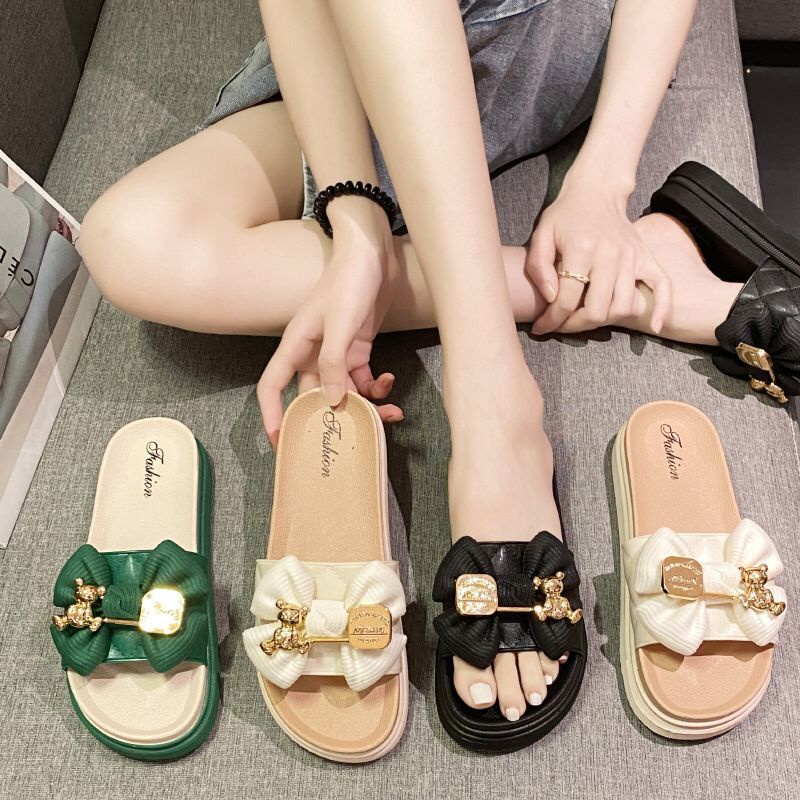 TOPGROSIR TG0706 Sandal Jelly Slop Wedges Balance Wanita Pita Bear Import